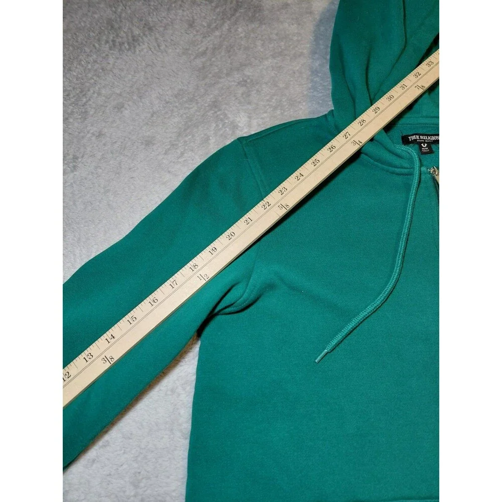 True Religion Mens Hoodie Size M Medium Green Big Buddha Cotton Sweatshirt